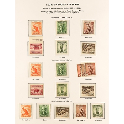 308 - AUSTRALIA 1913-1979 NEVER HINGED MINT COLLECTION in a hingeless album, highly COMPLETE (except Roos)... 