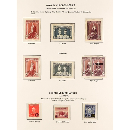 308 - AUSTRALIA 1913-1979 NEVER HINGED MINT COLLECTION in a hingeless album, highly COMPLETE (except Roos)... 