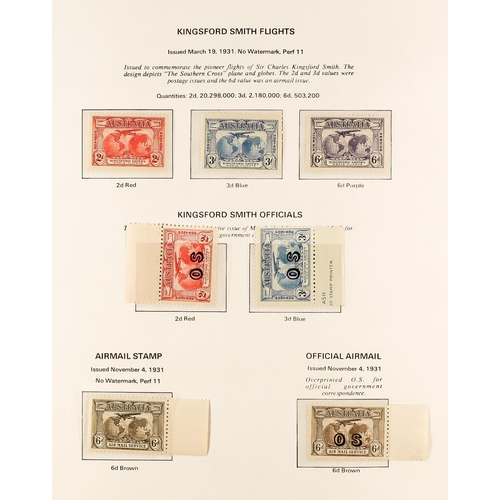 308 - AUSTRALIA 1913-1979 NEVER HINGED MINT COLLECTION in a hingeless album, highly COMPLETE (except Roos)... 