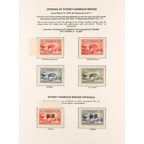 308 - AUSTRALIA 1913-1979 NEVER HINGED MINT COLLECTION in a hingeless album, highly COMPLETE (except Roos)... 