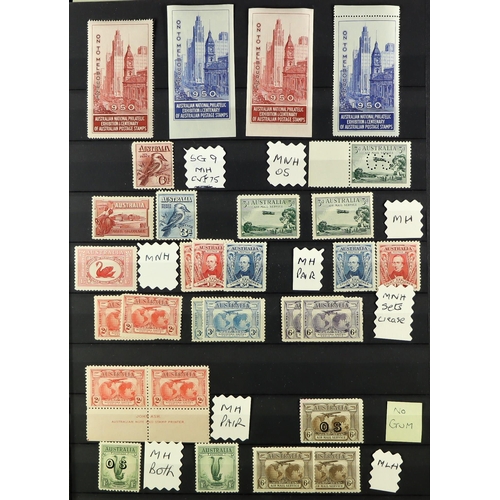 310 - AUSTRALIA 1913-52 RANGES in two stockbooks, many better earlier mint incl. 5s Bridge with toned gum,... 