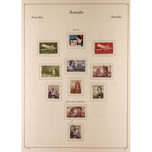 314 - AUSTRALIA 1953 - 1990 COMPLETE COLLECTION of used stamps in a KA-BE album, comprehensive with variou... 