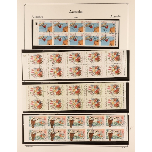 314 - AUSTRALIA 1953 - 1990 COMPLETE COLLECTION of used stamps in a KA-BE album, comprehensive with variou... 