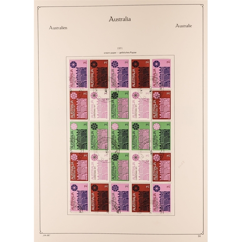 314 - AUSTRALIA 1953 - 1990 COMPLETE COLLECTION of used stamps in a KA-BE album, comprehensive with variou... 