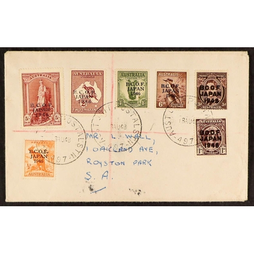 316 - AUSTRALIA B.C.O.F. JAPAN. 1946 (18 Aug) env registered to Australia bearing the complete set of 