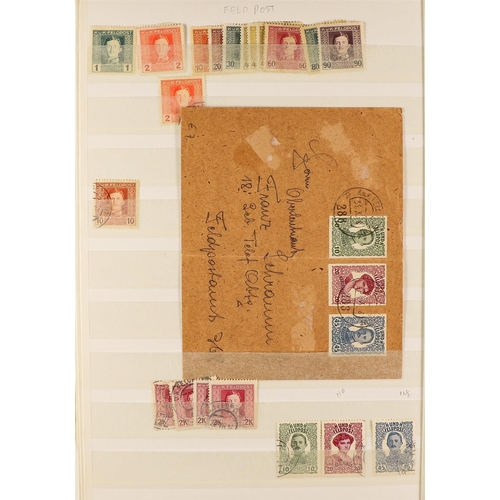 329 - AUSTRIA BALANCE OF SPECIALIZED COLLECTION in an album of 1870 - 1950's mint & used stamps, particula... 