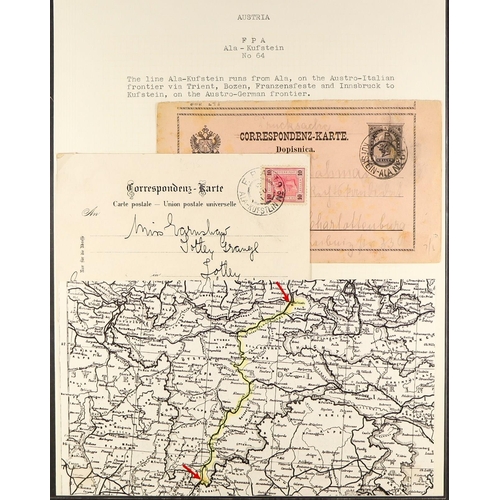 330 - AUSTRIA TRAVELLING POST OFFICES COLLECTION 1870's-1930's of covers and cards, written-up on pages fo... 