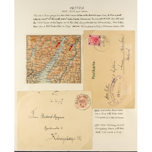 330 - AUSTRIA TRAVELLING POST OFFICES COLLECTION 1870's-1930's of covers and cards, written-up on pages fo... 