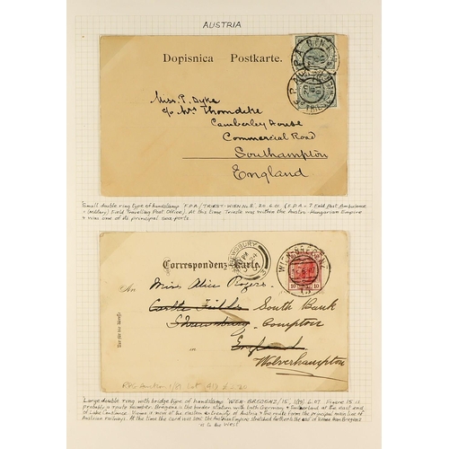 330 - AUSTRIA TRAVELLING POST OFFICES COLLECTION 1870's-1930's of covers and cards, written-up on pages fo... 