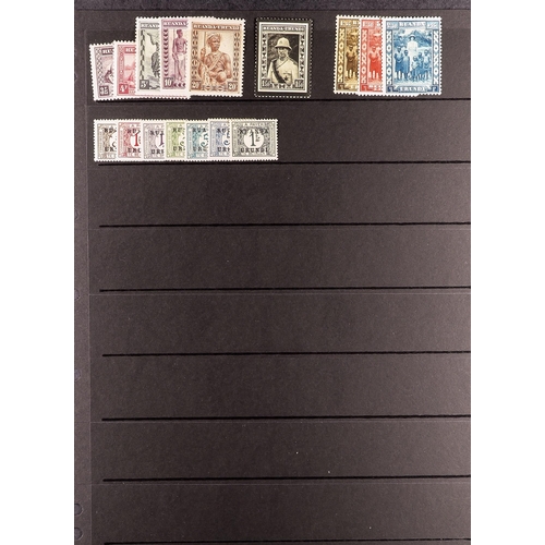 357 - BELGIAN COLONIES RUANDA-URUNDI 1916 - 1936 MINT COLLECTION on black protective page, note Belgian Oc... 