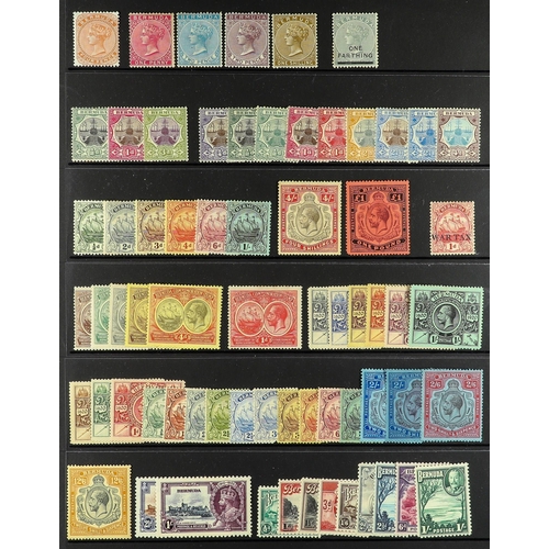 360 - BERMUDA 1880 - 1936 MINT stamps on black stock page, note 1880 4d wmk CC, 1883-04 incl. 2d blue and ... 