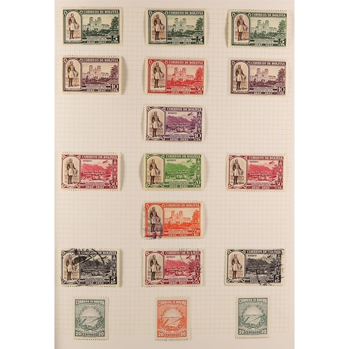 367 - BOLIVIA 1867 - 2003 COLLECTORS ASSEMBLY of mint & used stamps in a bulging album, duplication, inclu... 