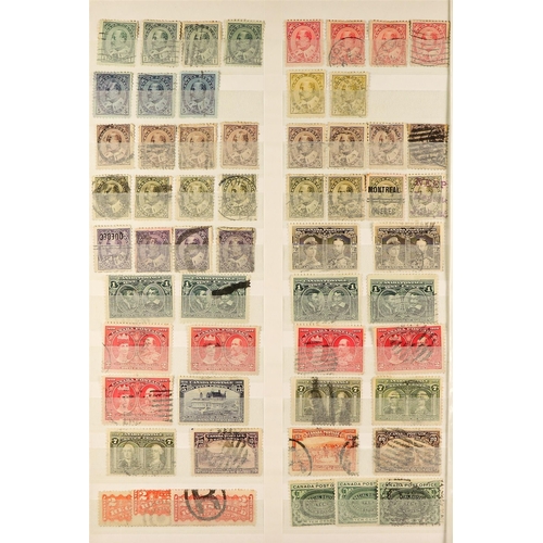 401 - CANADA 1858 - 1912 USED ON STOCK PAGES with a substantial holding, note 1858 3d imperf, 1868-90 Larg... 