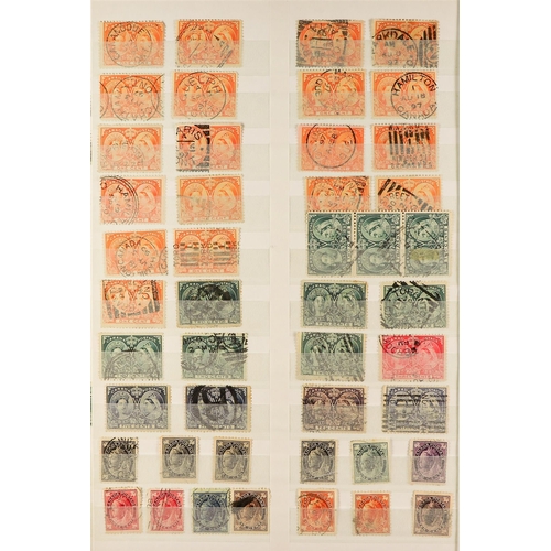 401 - CANADA 1858 - 1912 USED ON STOCK PAGES with a substantial holding, note 1858 3d imperf, 1868-90 Larg... 