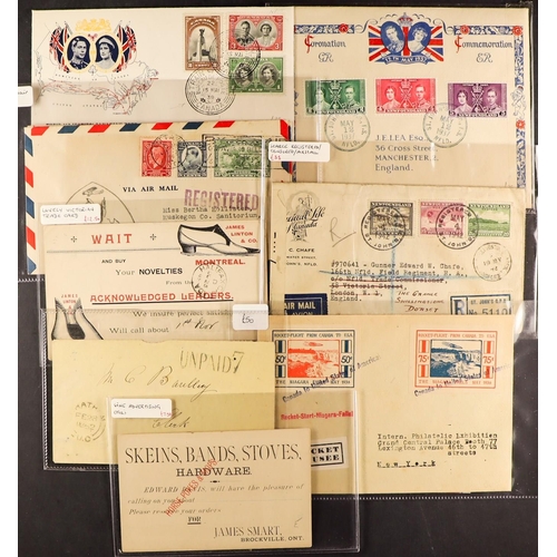 427 - CANADA COVERS group of 18 selected items from 1862 to 1942 incl a few Newfoundland, hotel & other il... 