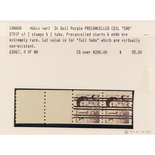 428 - CANADA CROWTHER ESTATE - 1967-73 CENTENNIAL DEFINITIVES, THE COIL STAMPS PREMIUM SPECIALIZED HOLDING... 