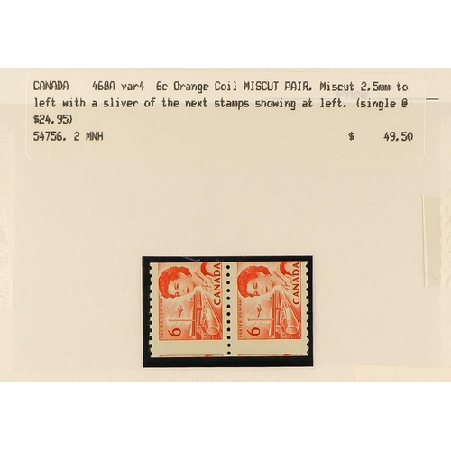 428 - CANADA CROWTHER ESTATE - 1967-73 CENTENNIAL DEFINITIVES, THE COIL STAMPS PREMIUM SPECIALIZED HOLDING... 