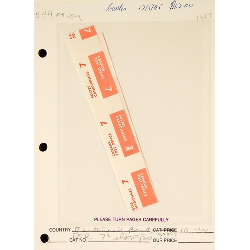 428 - CANADA CROWTHER ESTATE - 1967-73 CENTENNIAL DEFINITIVES, THE COIL STAMPS PREMIUM SPECIALIZED HOLDING... 