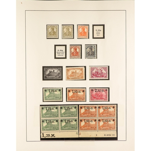 622 - GERMANY 1903-31 MINT COLLECTION incl. 1903-16 Germania types to nhm 2m & 5m blocks of four, 10pf, 30... 