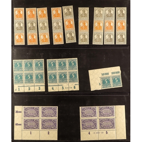 622 - GERMANY 1903-31 MINT COLLECTION incl. 1903-16 Germania types to nhm 2m & 5m blocks of four, 10pf, 30... 