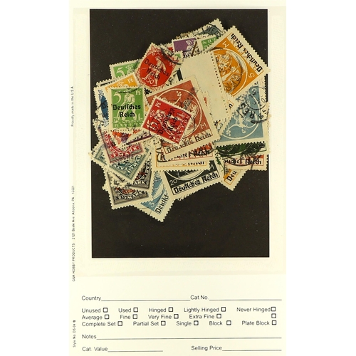 624 - GERMANY 1920 - 1921 SPECIALIZED FINE USED ASSORTMENT of the Bavarian overprinted issue (Mi 119/138) ... 