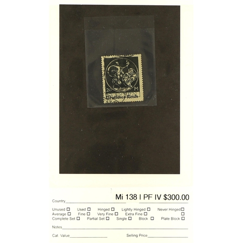 624 - GERMANY 1920 - 1921 SPECIALIZED FINE USED ASSORTMENT of the Bavarian overprinted issue (Mi 119/138) ... 