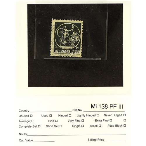 624 - GERMANY 1920 - 1921 SPECIALIZED FINE USED ASSORTMENT of the Bavarian overprinted issue (Mi 119/138) ... 