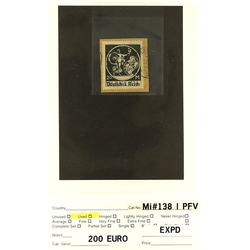 625 - GERMANY 1920 - 1921 SPECIALIZED FINE USED EXPERTISED ASSORTMENT of the Bavarian overprinted issue (M... 