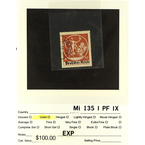 625 - GERMANY 1920 - 1921 SPECIALIZED FINE USED EXPERTISED ASSORTMENT of the Bavarian overprinted issue (M... 