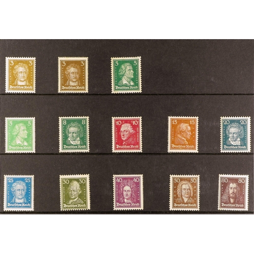 626 - GERMANY 1926-27 Famous Germans set, Michel 385/397 (SG 400/412), never hinged mint, cat €1100 (13 st... 