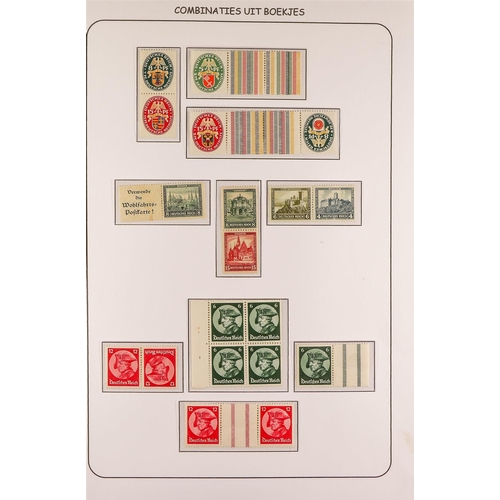 627 - GERMANY 1928 - 1941 SE-TENANT COLLECTION. A collection of mint (much never hinged) se-tenant pairs a... 