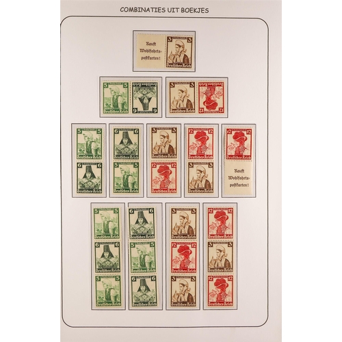 627 - GERMANY 1928 - 1941 SE-TENANT COLLECTION. A collection of mint (much never hinged) se-tenant pairs a... 