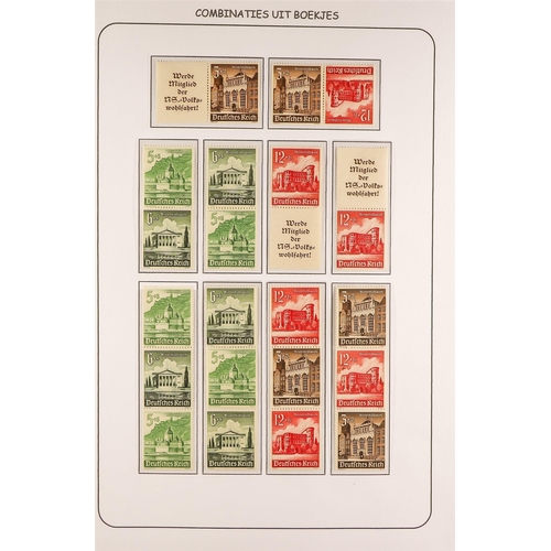 627 - GERMANY 1928 - 1941 SE-TENANT COLLECTION. A collection of mint (much never hinged) se-tenant pairs a... 