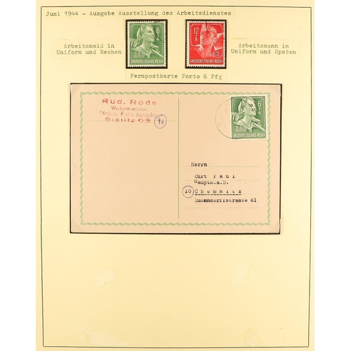 629 - GERMANY 1934 - 1944 THIRD REICH COVERS / CARDS collection loose & on pages, also additional fine use... 