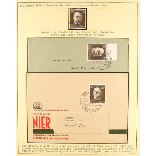 629 - GERMANY 1934 - 1944 THIRD REICH COVERS / CARDS collection loose & on pages, also additional fine use... 