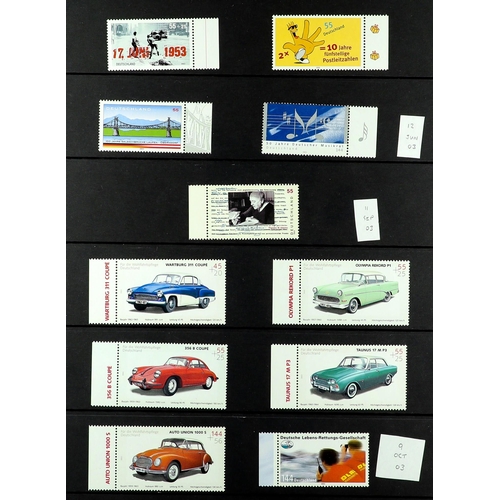 630 - [a] GERMANY 1999 - 2009 NEVER HINGED MINT COLLECTION on Hagner pages in binder. Some disorder, but a... 