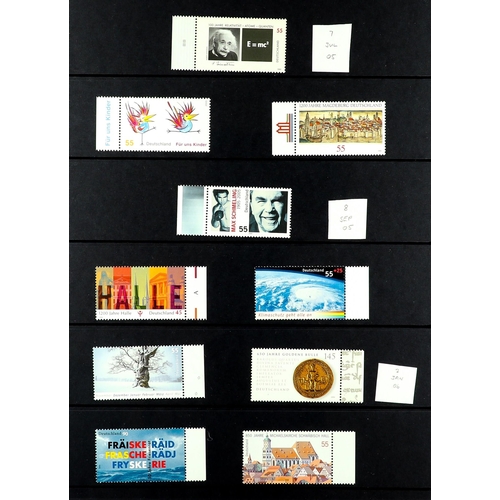 630 - [a] GERMANY 1999 - 2009 NEVER HINGED MINT COLLECTION on Hagner pages in binder. Some disorder, but a... 