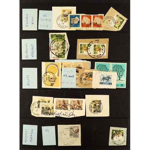 760 - KENYA CANCELLATIONS COLLECTION of 1960's to 1990's stamps selected for readable postmarks arranged b... 