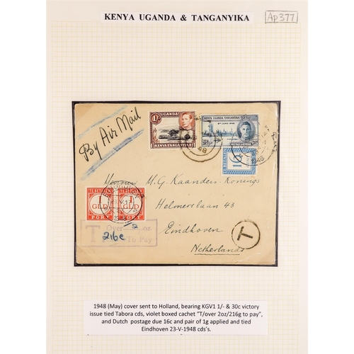 761 - K.U.T. 1920 - 1952 COVERS COLLECTION written up in an album, much interesting material (36 covers/ca... 