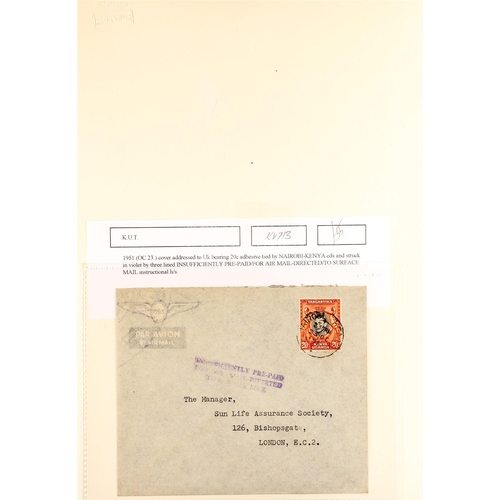 761 - K.U.T. 1920 - 1952 COVERS COLLECTION written up in an album, much interesting material (36 covers/ca... 