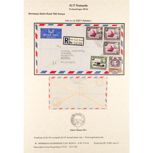 761 - K.U.T. 1920 - 1952 COVERS COLLECTION written up in an album, much interesting material (36 covers/ca... 