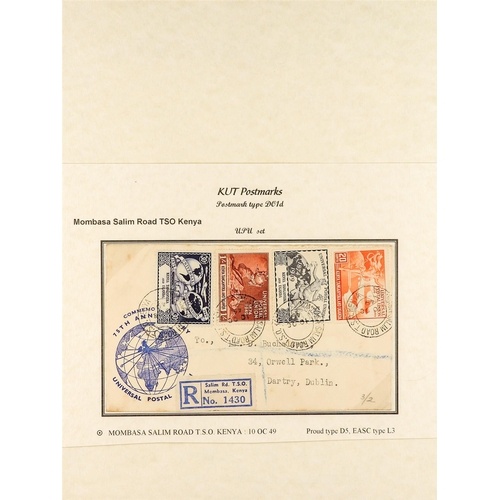 761 - K.U.T. 1920 - 1952 COVERS COLLECTION written up in an album, much interesting material (36 covers/ca... 