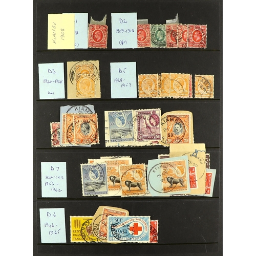 765 - K.U.T. CANCELLATIONS COLLECTION of 1890's to early 1960's stamps selected for readable postmarks arr... 