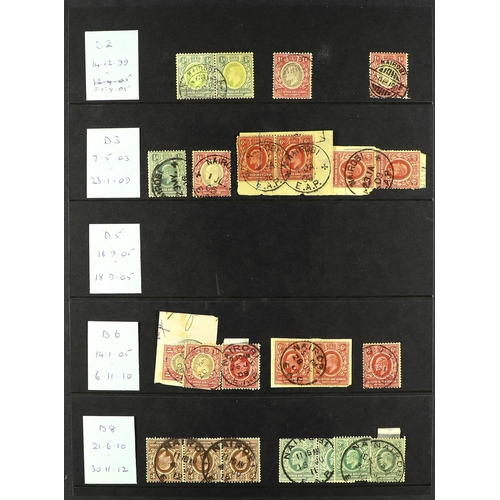 765 - K.U.T. CANCELLATIONS COLLECTION of 1890's to early 1960's stamps selected for readable postmarks arr... 