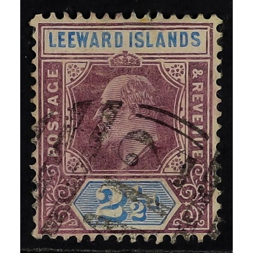 774 - LEEWARD IS. 1905-08 2½d dull purple & ultramarine, DAMAGED FRAME AND CROWN, SG 32b, used, cat £550.
... 