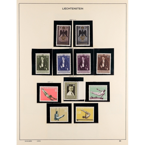 784 - LIECHTENSTEIN 1946 - 1961 NEVER HINGED MINT collection of sets and miniature sheets on album pages, ... 