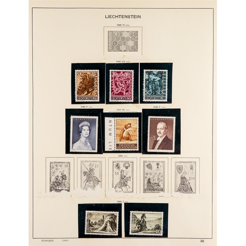 784 - LIECHTENSTEIN 1946 - 1961 NEVER HINGED MINT collection of sets and miniature sheets on album pages, ... 