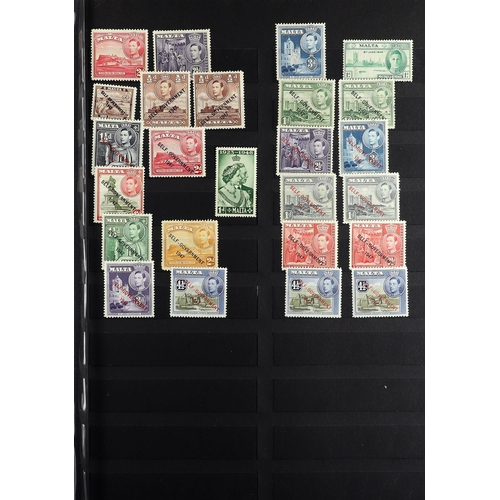 800 - MALTA 1903 - 1953 MINT STAMPS ON STOCK PAGES incl. many high values such as 1922-26 £1, 1926 10s ove... 