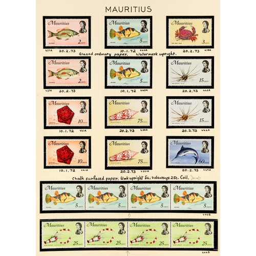 803 - MAURITIUS 1858-2004 COLLECTION in hingeless mounts on pages, includes several early imperfs, various... 