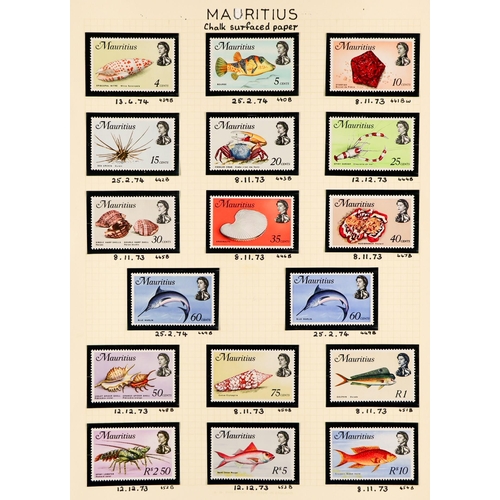 803 - MAURITIUS 1858-2004 COLLECTION in hingeless mounts on pages, includes several early imperfs, various... 